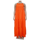 Halter Sleeveless Loose Maxi Dress-PS
