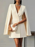 Double-breasted Shawl Cloak Dress
