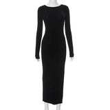 Backless Black Pencil Dress