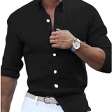 Long Sleeve Loose Lapel Beach Style Shirt