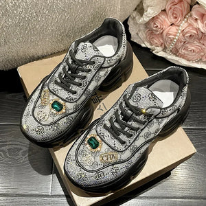 Platform Rhinestone Sneakers