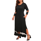 Long Sleeve Loose Comfy Long Dress with Pockets-PS