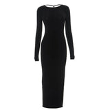Backless Black Pencil Dress