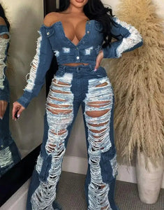 High Waist Ripped Jeans