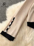 Thick Knitted Loose Cardigan Knit Vest+Elastic Long Pants 3pc Outfit