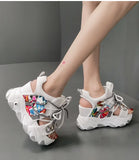 Mixed Color Platform Wedge Sandal