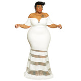 Short Sleeve Strapless Mesh Dress-PS