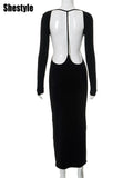 Backless Black Pencil Dress