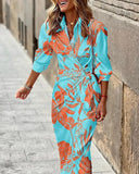 Print Wrap Dress- PS