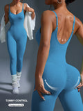 Seamless Jumpsuit Ribbed Legging Sleeveless 1pc