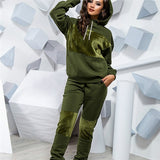 Hoodied Sweatshirt Pockets Pants Sweatsuit