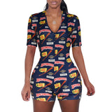 Deep V-Neck Bodycon Pajamas XL