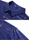 Plaid Long Sleeve Slim Fit Dress Shirts- Men