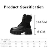 Thick-soled Motorcycle Chunky Ankle Boots with Pocket