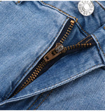High Waist Stretch Ripped Denim Pants