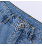 High Waist Stretch Ripped Denim Pants