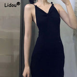 Backless Butterfly Embroidery Hollow Out Deep V-neck Gown