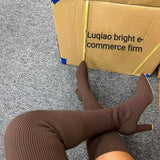 Knitted Elastic Socks Thigh High Boots