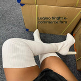 Knitted Elastic Socks Thigh High Boots