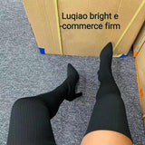 Knitted Elastic Socks Thigh High Boots