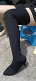 Knitted Elastic Socks Thigh High Boots