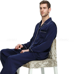 Mens Silk Satin Pajama Set