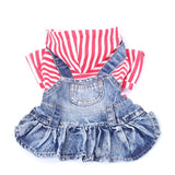 Striped Jean Dress w/Pocket- Pets