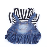 Striped Jean Dress w/Pocket- Pets