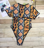 African Printed High Cut Thong Brazilian SwimSuit