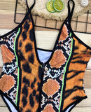 African Printed High Cut Thong Brazilian SwimSuit
