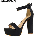 Elegant Thick Heel Platform Open Toe Sandals