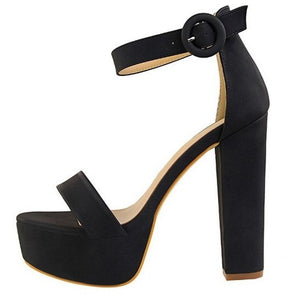 Elegant Thick Heel Platform Open Toe Sandals