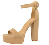 Elegant Thick Heel Platform Open Toe Sandals