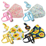 Floral Printed Pet Harness Vest Dress