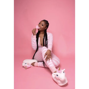 Long Sleeve Button Up Pajama Jumpsuit