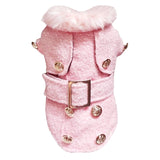 Dog Coat w/Faux Fur Collar