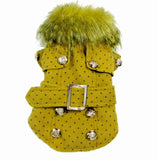 Dog Coat w/Faux Fur Collar