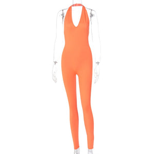 Backless Sleeveless Fitness Jumpsuit