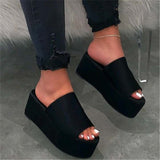 Open Toe Wedge Platform Flip Flop Sandals