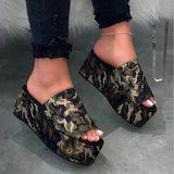 Open Toe Wedge Platform Flip Flop Sandals