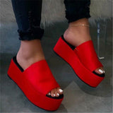 Open Toe Wedge Platform Flip Flop Sandals