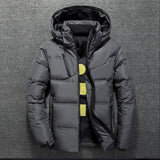 Stand Collar Puffer Jacket With Hood - Men