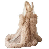 Long Tulle Robe w/Tulle Sleeves and Tulle Train