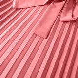Pleated Dresses with Bow tie- PS