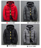 Stand Collar Puffer Jacket With Hood - Men