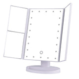 Trifold LED Touch Screen Makeup Mirror with Led Lights 1X 2X 3X 10X  Magnifying