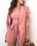 Fall Long Sleeve Short Set