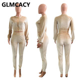 2pc Velvet Long Sleeve Suit
