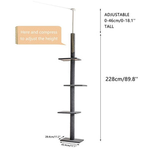 Cat Tree Scratcher Post Adjustable Scratching Climbing Tree