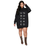 Letter Print Hoodie Mini Dress-PS